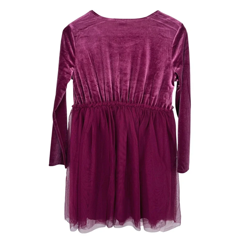 Velvet Tutu Dress Girls XL 14-16 Plus Burgundy Long Sleeve Tulle Wonder Nation